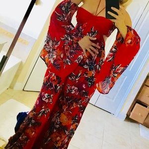 Free people cold shoulder flower romper